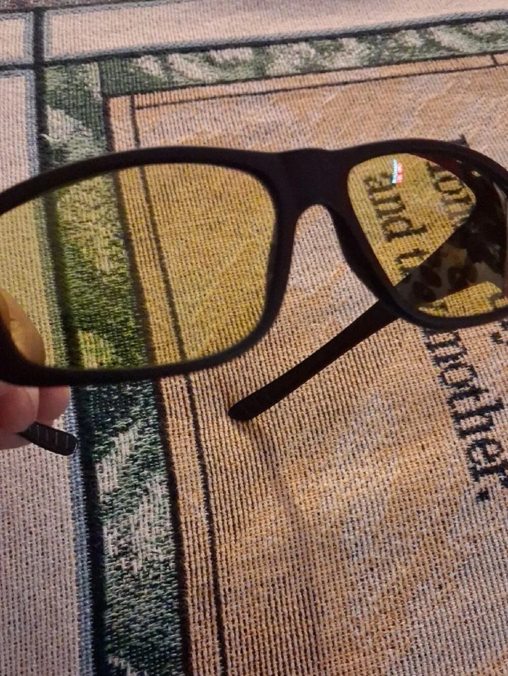 Black Sunglasses with Yellow Lenses - Unbranded